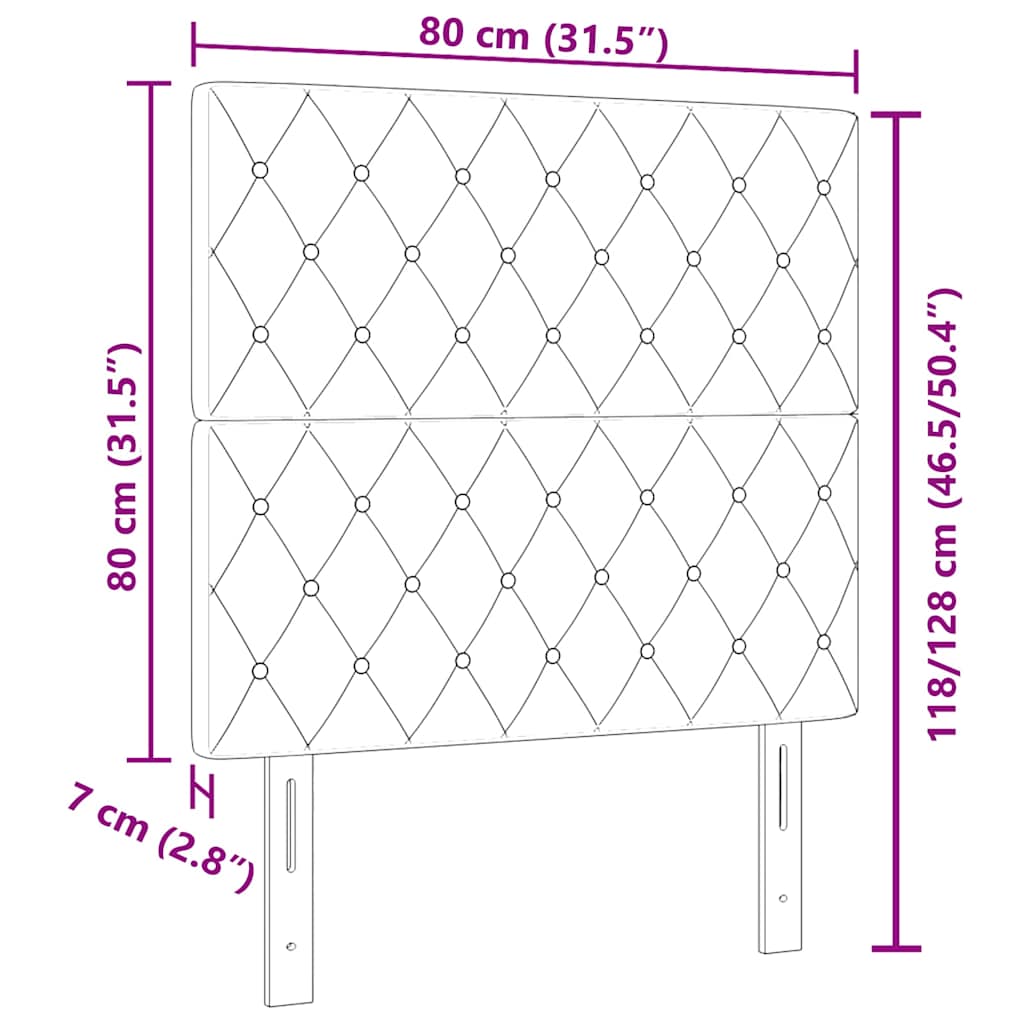 LED glava kreveta s LED trakama Tamno siva 80 cm Baršun