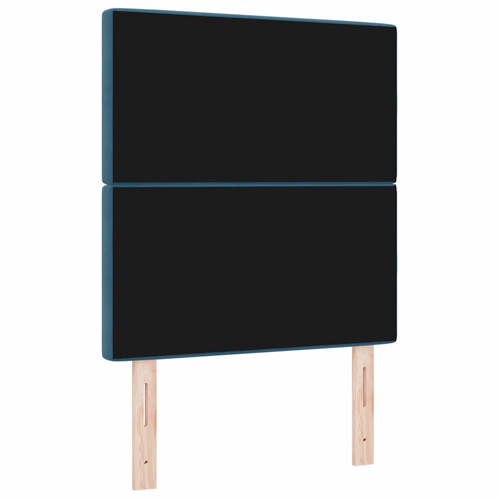 LED glava kreveta s LED trakama Tamno plava 80 cm Baršun