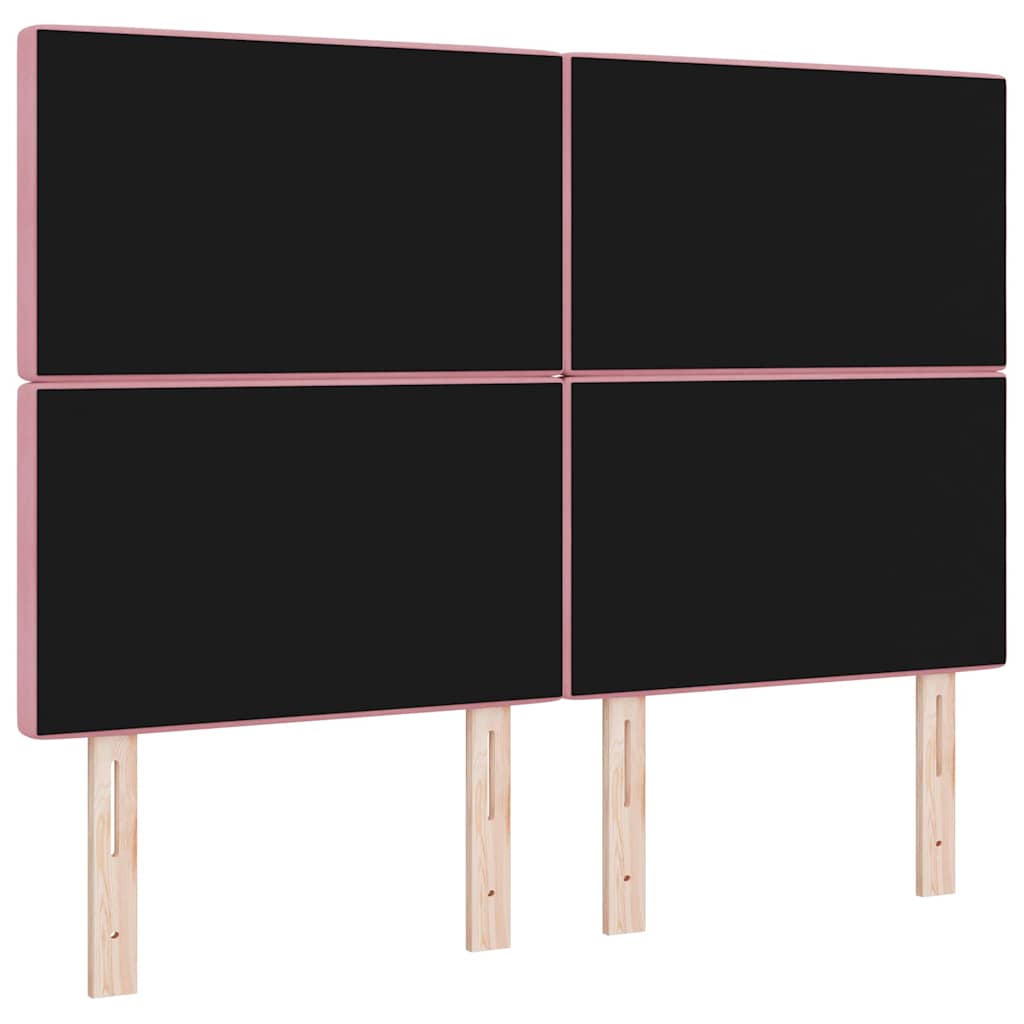 LED glava kreveta s LED trakama Ružičasta 144 cm Baršun