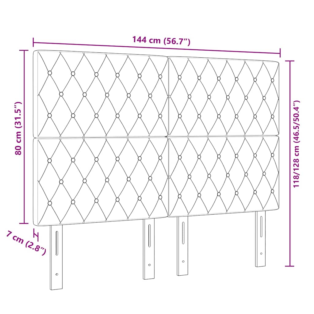 LED glava kreveta s LED trakama Ružičasta 144 cm Baršun