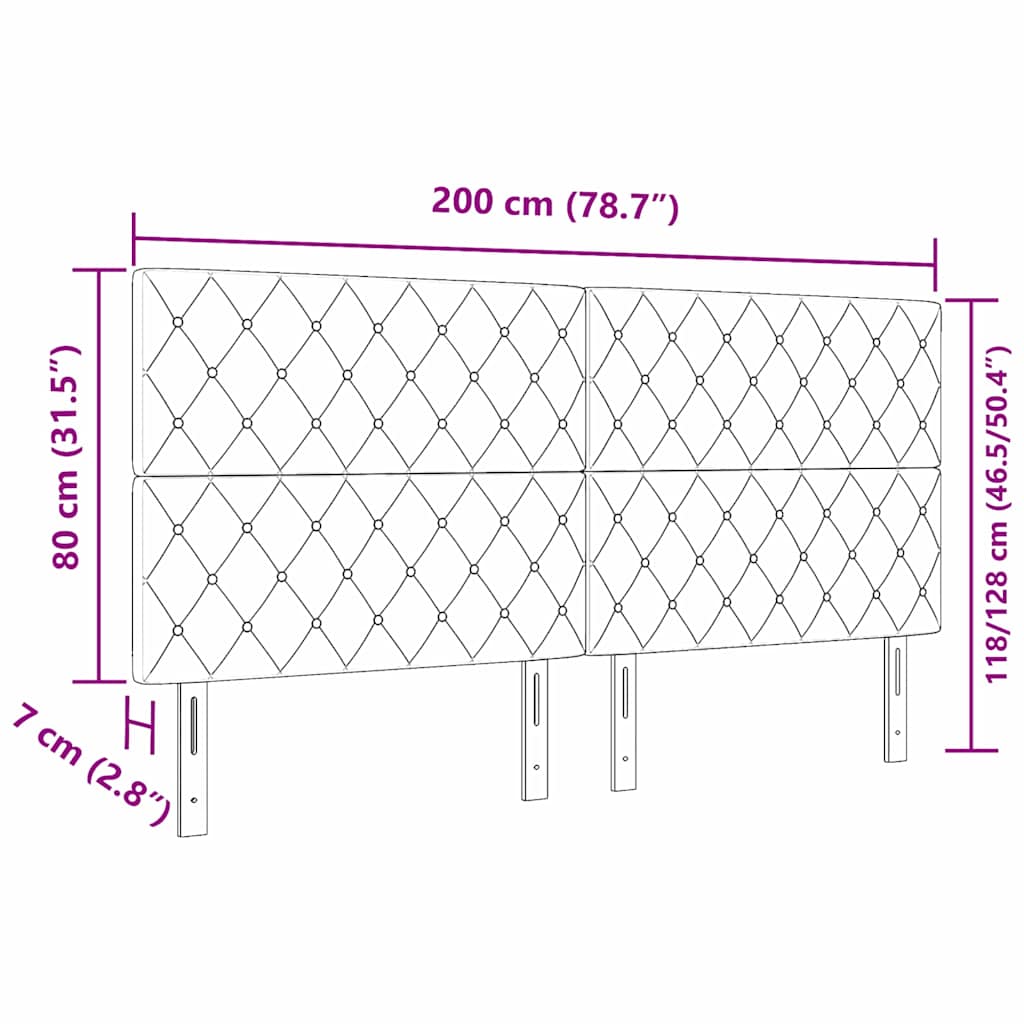 LED glava kreveta s LED trakama Tamnozelena 200 cm Baršun