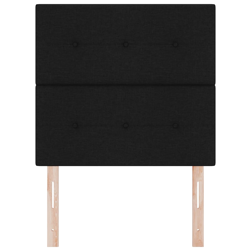 LED glava kreveta s LED trakama s uzglavljem Crna 80 cm tkanina