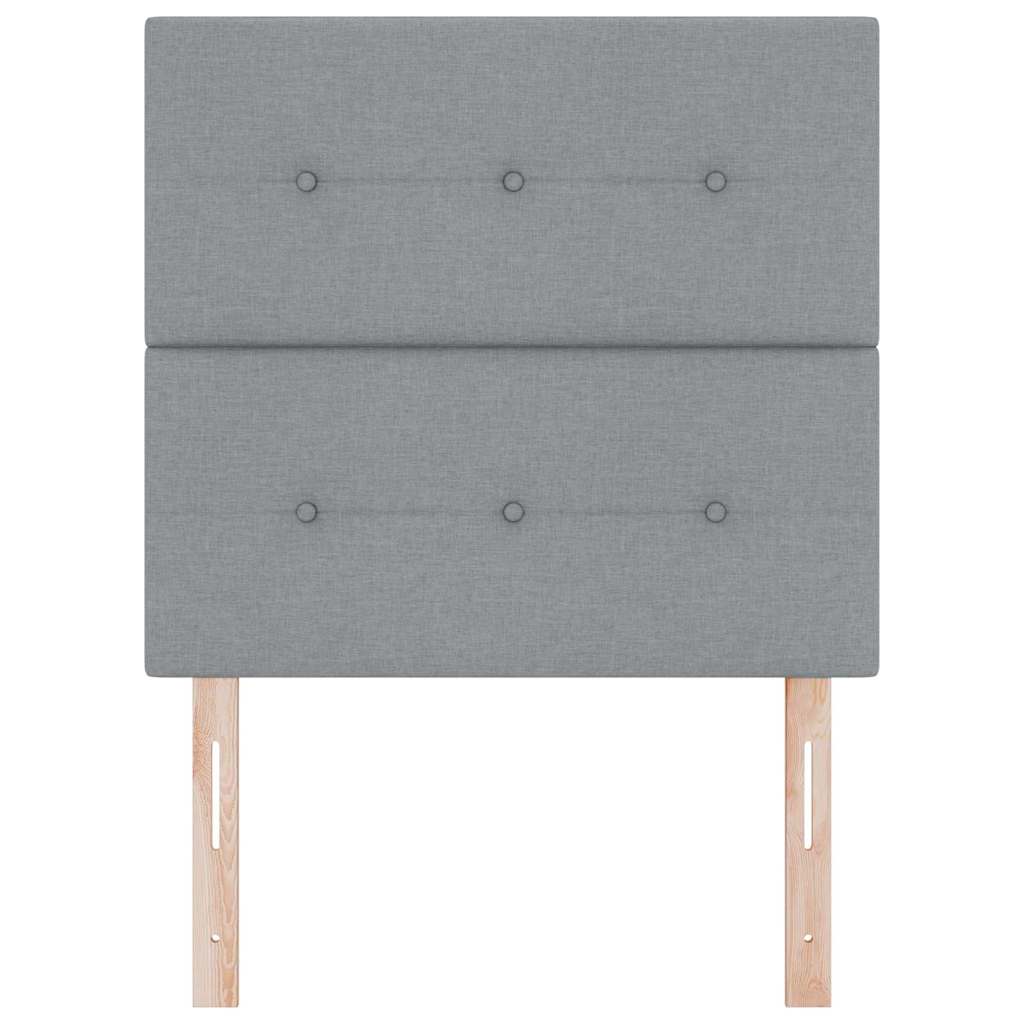 LED glava kreveta s LED trakama Svijetlo siva 90 cm tkanina