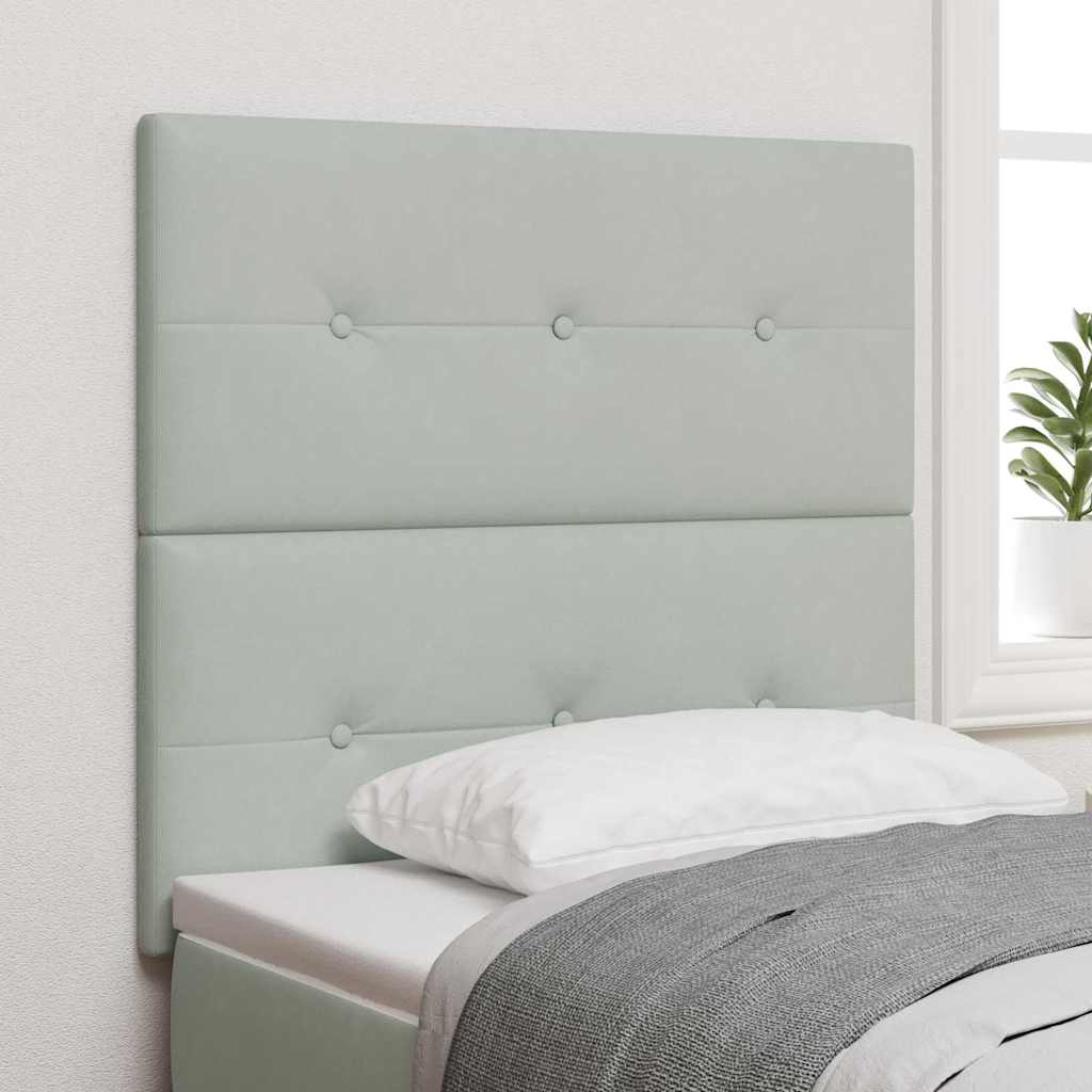 LED glava kreveta s LED trakama Svijetlo siva 100 cm Baršun