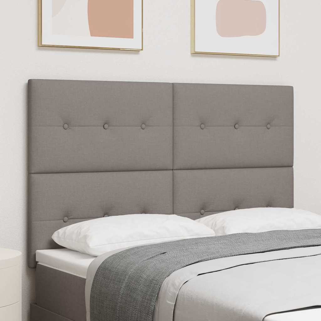 LED glava kreveta s LED trakama Sivo-smeđa 144 cm tkanina