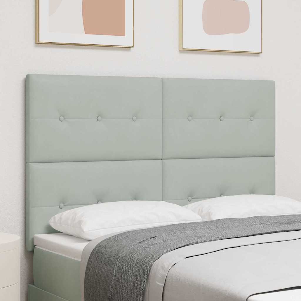 LED glava kreveta s LED trakama Svijetlo siva 144 cm Baršun