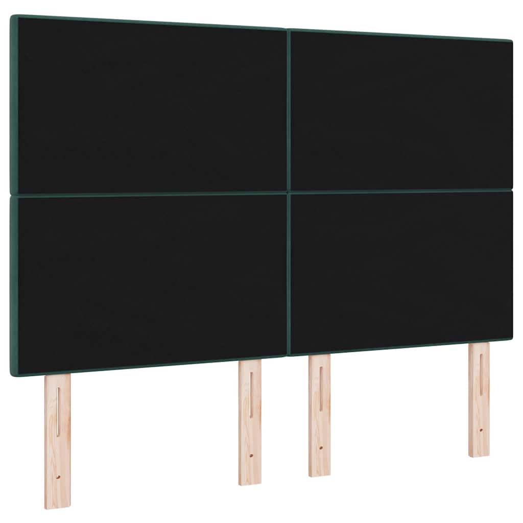 LED glava kreveta s LED trakama Zelena 144 cm Baršun