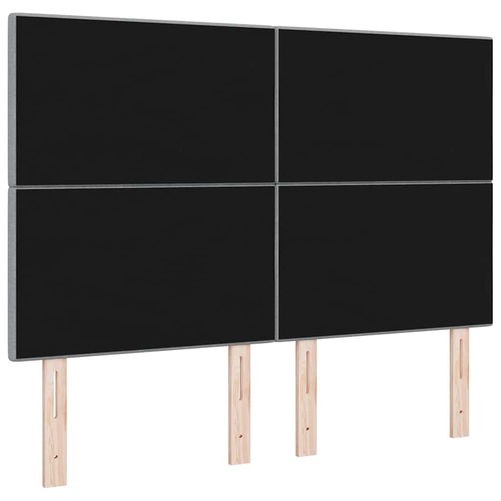 LED glava kreveta s LED trakama Svijetlo siva 160 cm tkanina