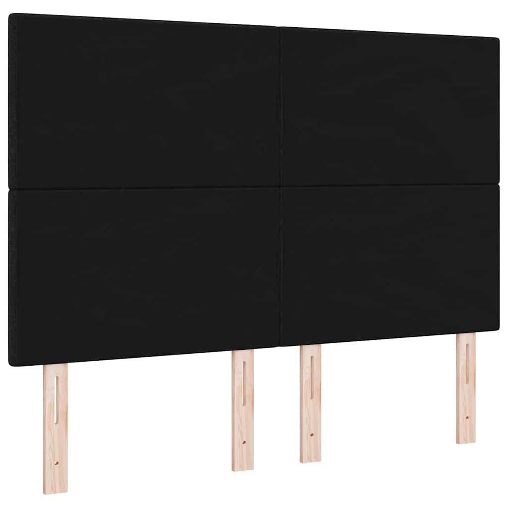 LED glava kreveta s LED trakama Crna 160 cm tkanina