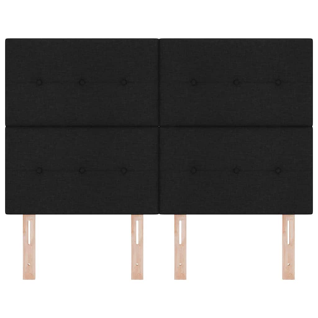 LED glava kreveta s LED trakama Crna 160 cm tkanina