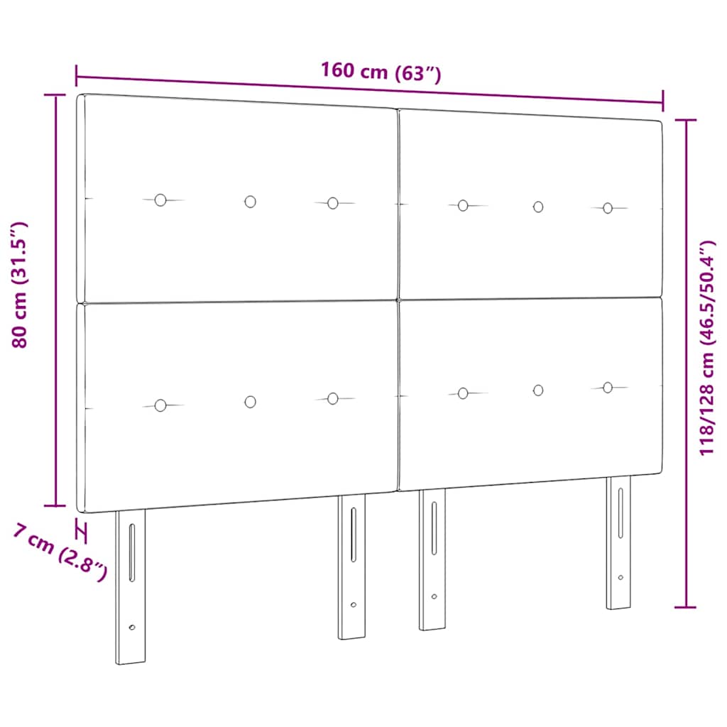 LED glava kreveta s LED trakama Sivo-smeđa 160 cm tkanina