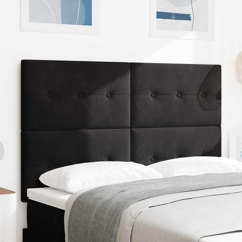 LED glava kreveta s LED trakama Crna 160 cm Baršun