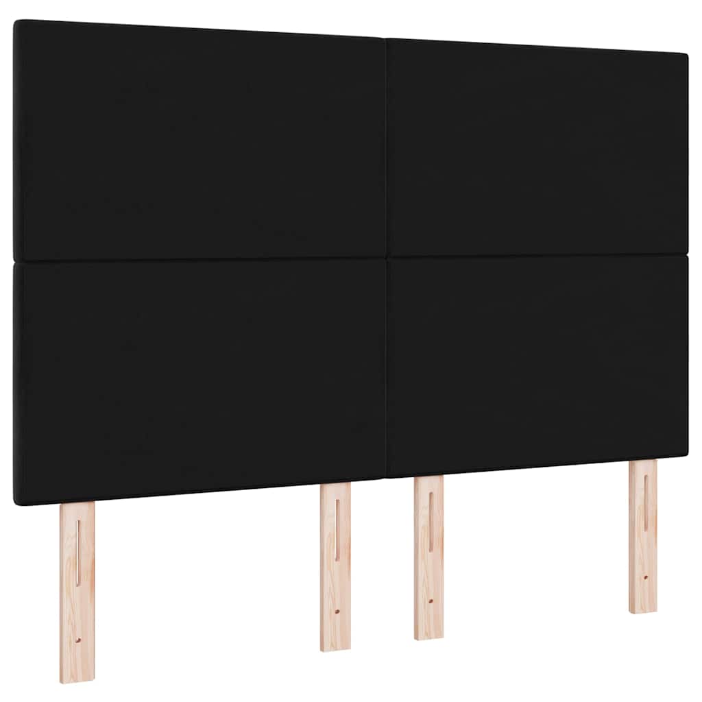 LED glava kreveta s LED trakama Crna 160 cm Baršun