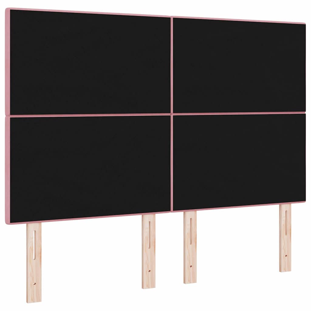 LED glava kreveta s LED trakama Ružičasta 160 cm Baršun