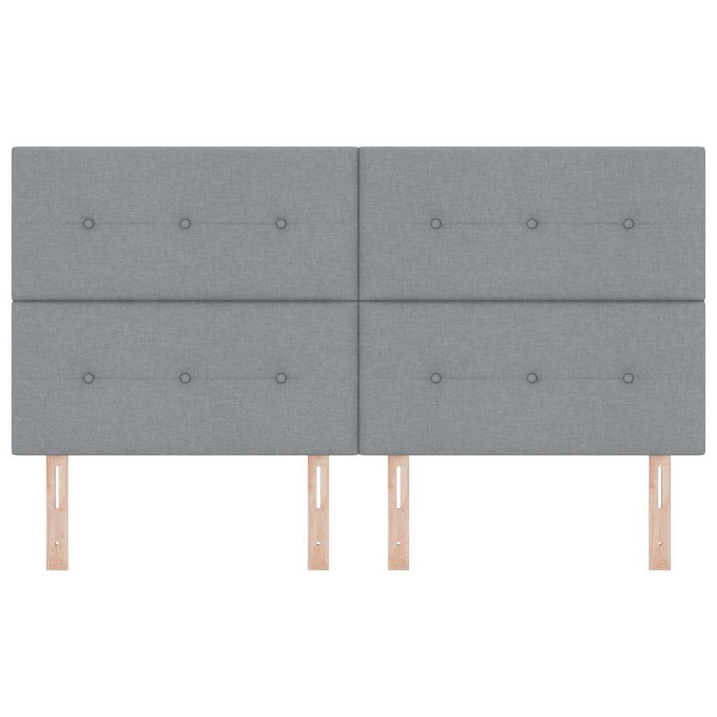 LED glava kreveta s LED trakama Svijetlo siva 180 cm tkanina