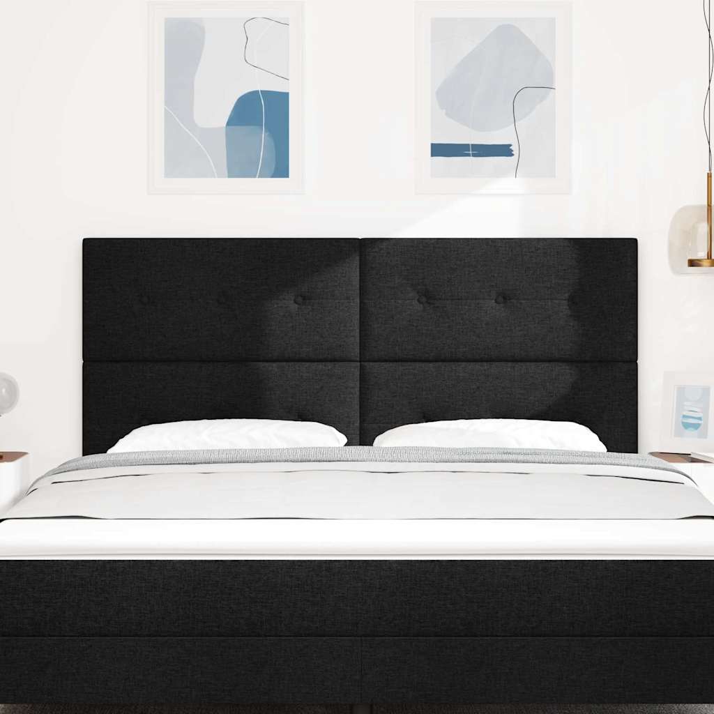 LED glava kreveta s LED trakama Crna 180 cm tkanina