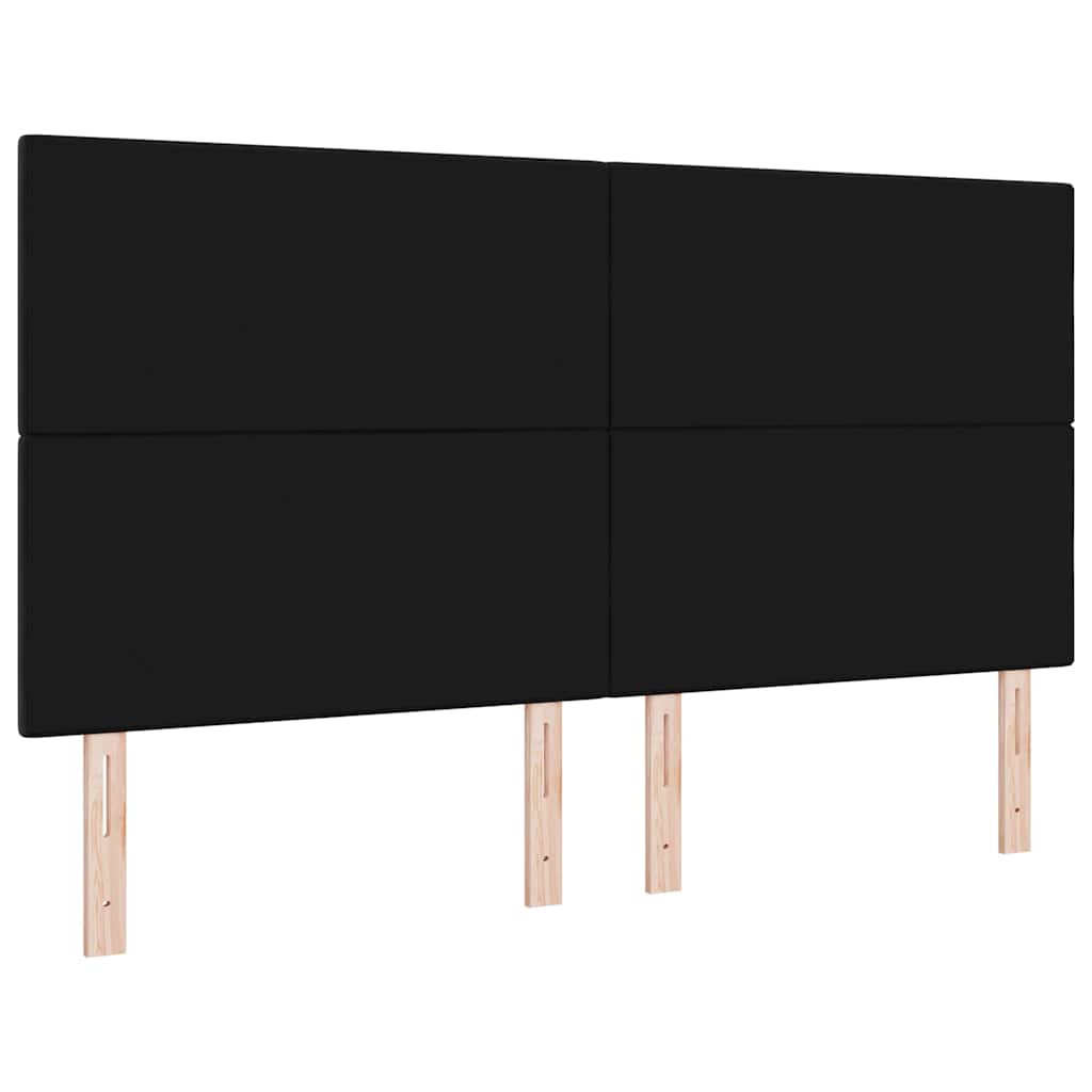 LED glava kreveta s LED trakama Crna 180 cm Baršun
