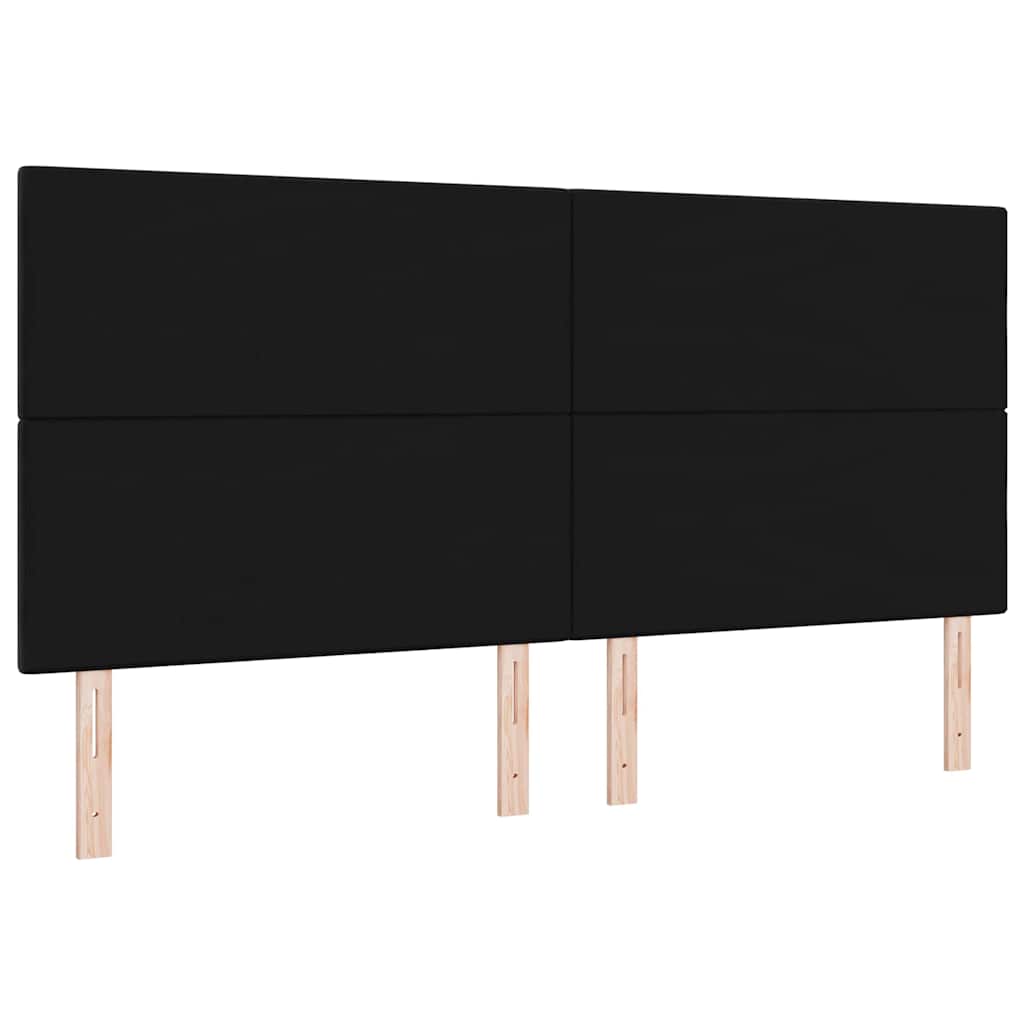 LED glava kreveta s LED trakama Crna 200 cm Baršun