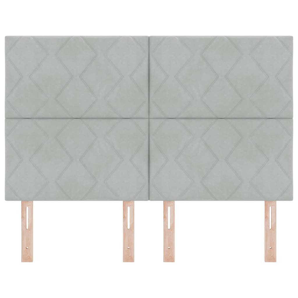 LED glava kreveta Svijetlo siva 144 cm Baršun