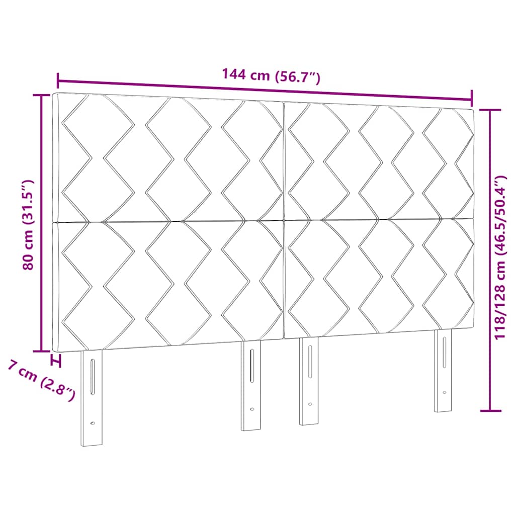 LED glava kreveta Svijetlo siva 144 cm Baršun