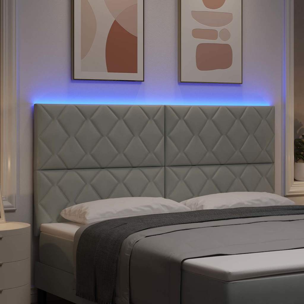 LED glava kreveta Svijetlo siva 180 cm Baršun
