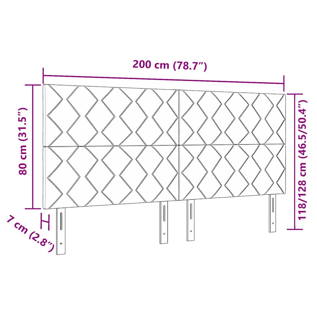 LED glava kreveta Krema 200 cm tkanina