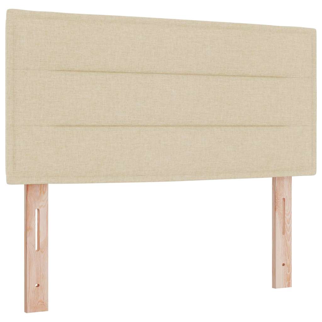 Krevet s opruga kutije s uzglavljem Krema 80 x 200 cm tkanina