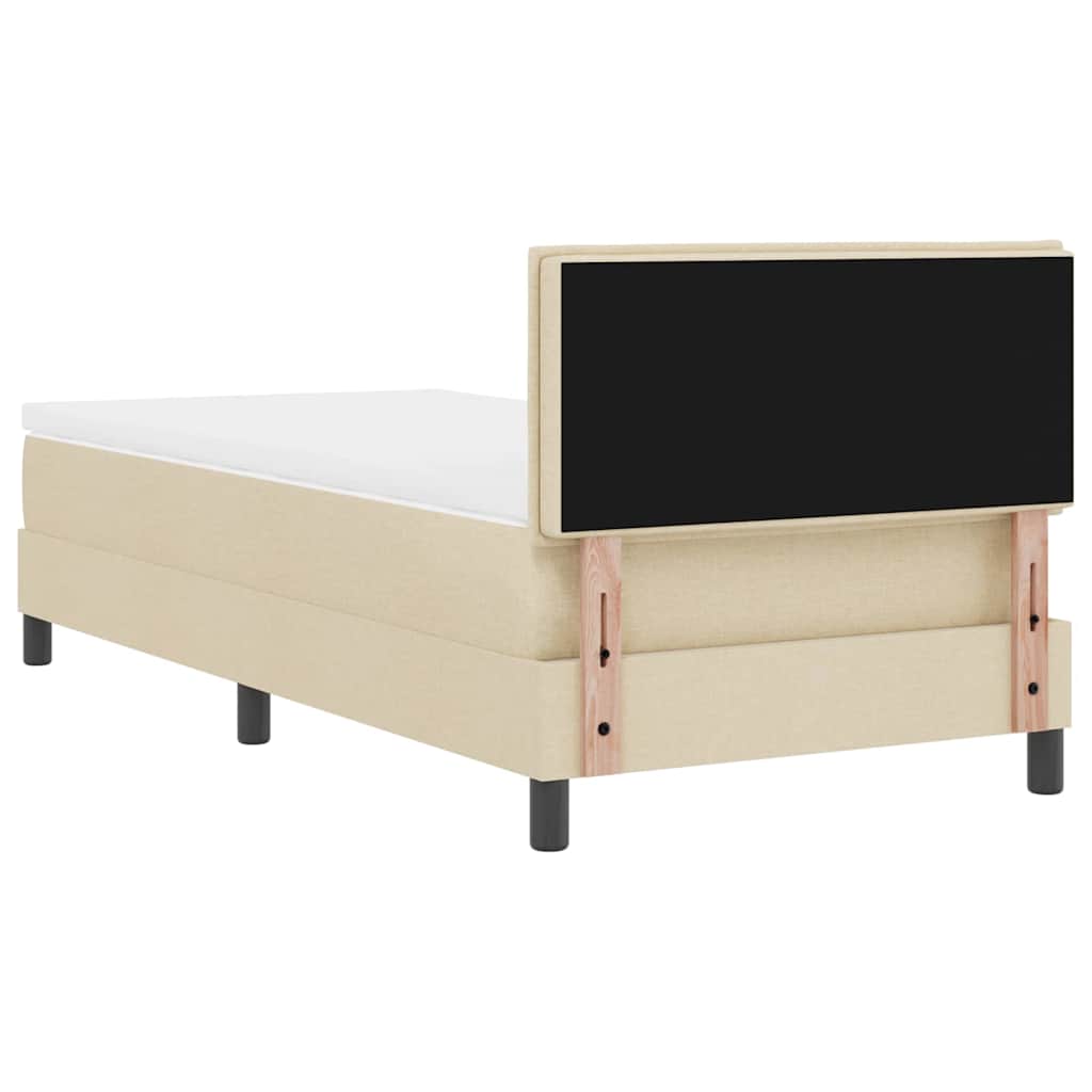 Krevet s opruga kutije s uzglavljem Krema 80 x 200 cm tkanina