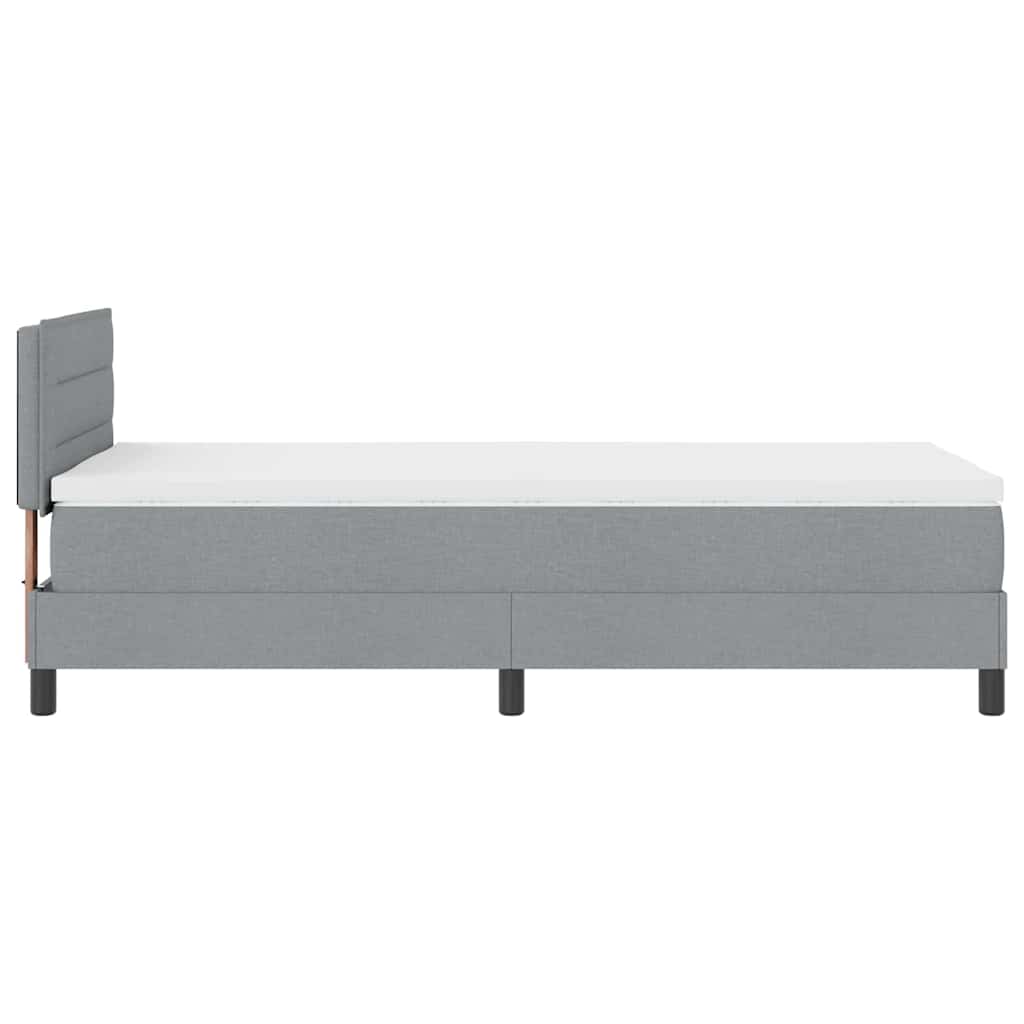 Krevet s opruga kutije Svijetlo siva 90 x 200 cm tkanina