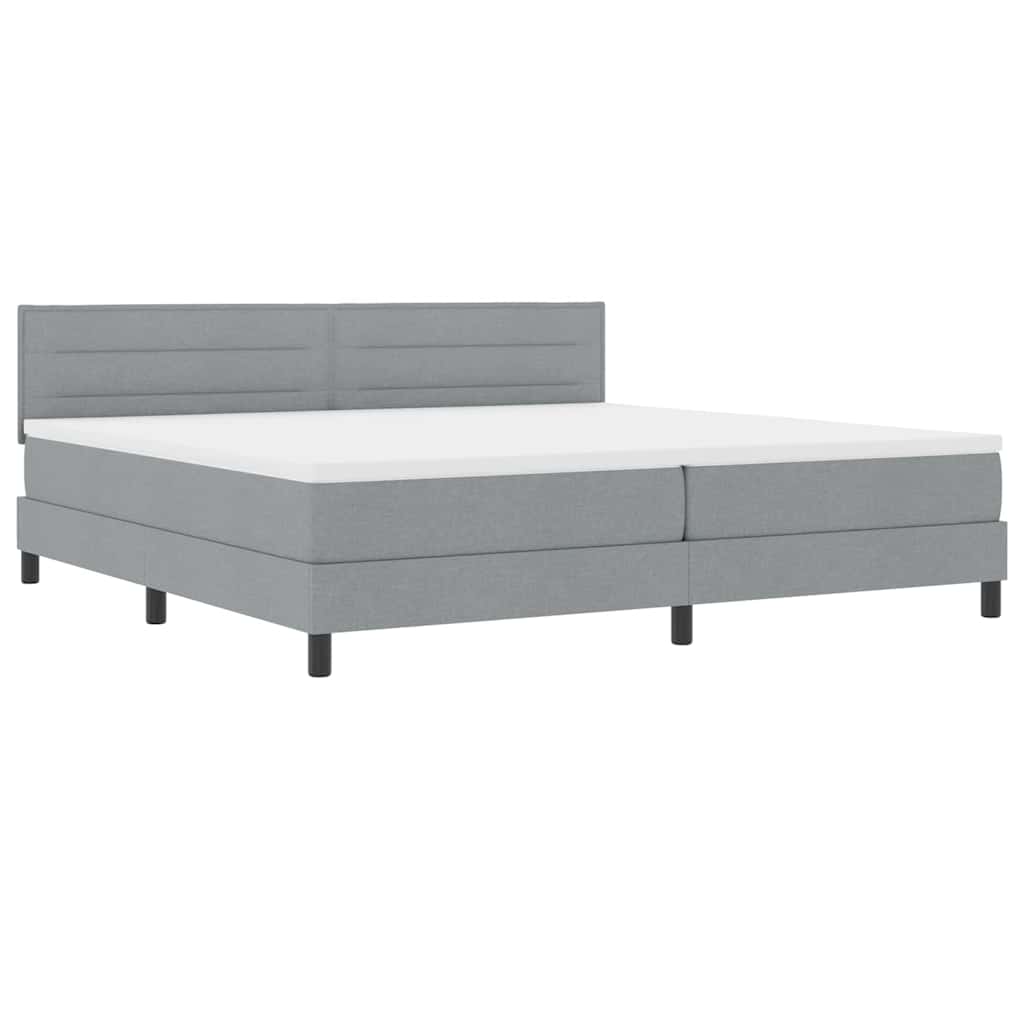 Krevet s opruga kutije Svijetlo siva 200 x 200 cm tkanina