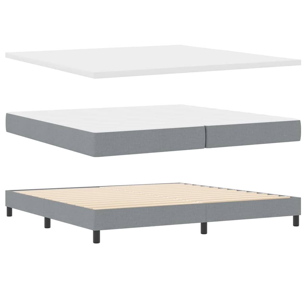 Krevet s opruga kutije Svijetlo siva 200 x 200 cm tkanina