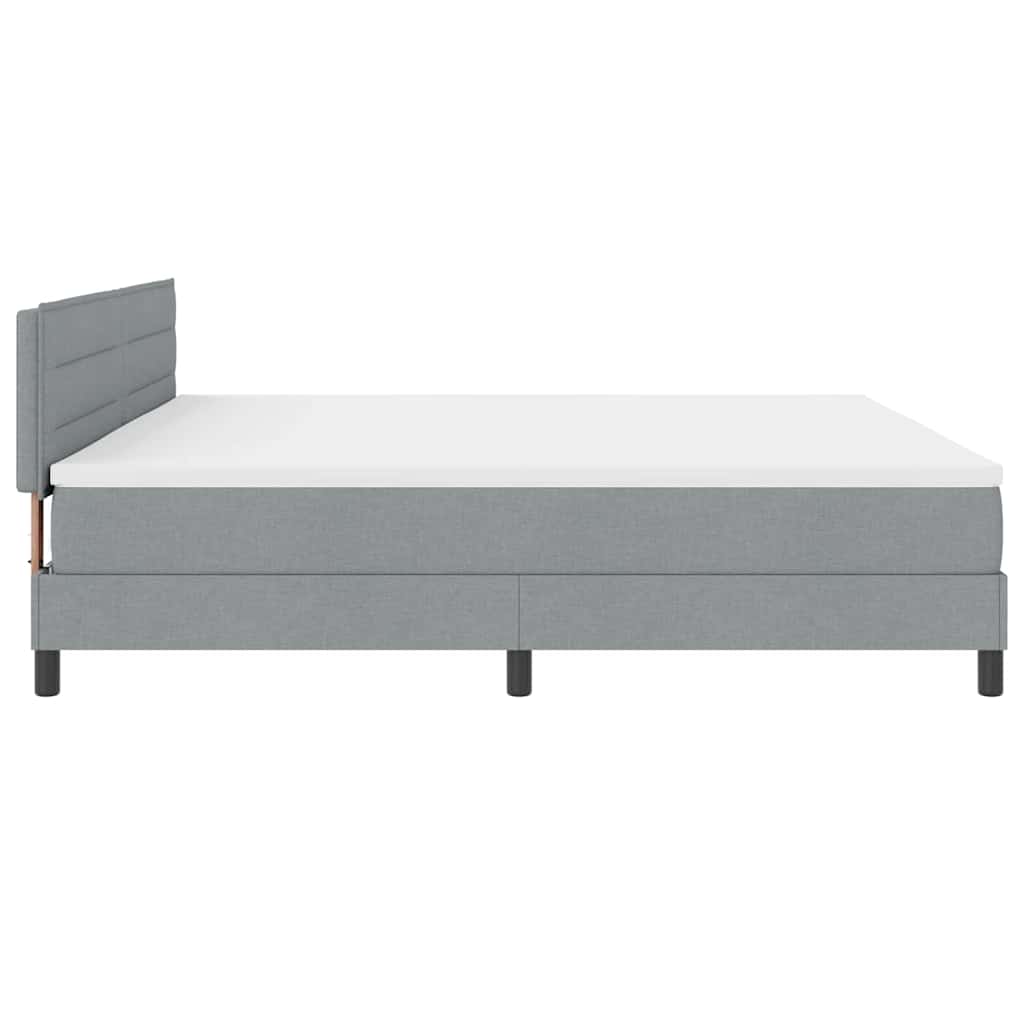 Krevet s opruga kutije Svijetlo siva 200 x 200 cm tkanina