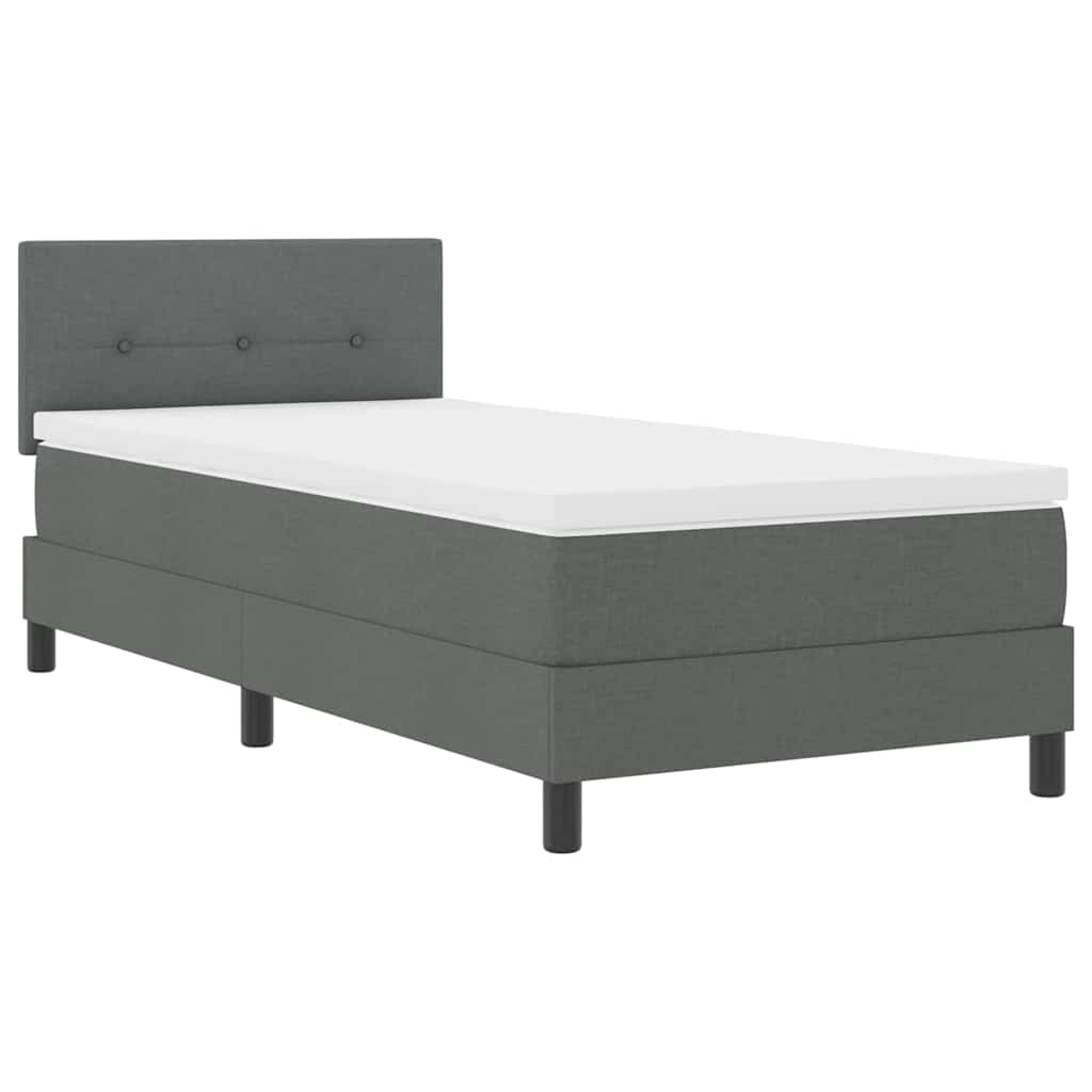 Krevet s opruga kutije Tamno siva 90 x 200 cm tkanina