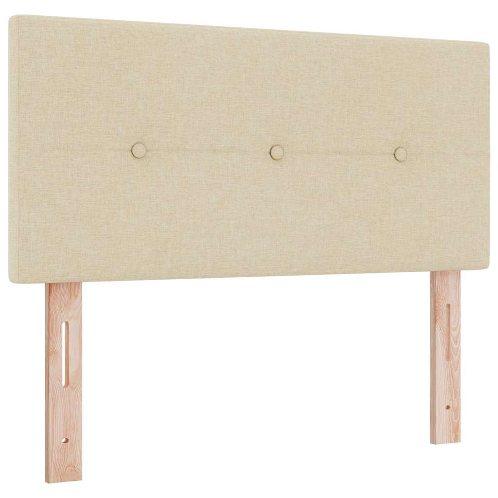 Krevet s opruga kutije s uzglavljem Krema 90 x 200 cm tkanina
