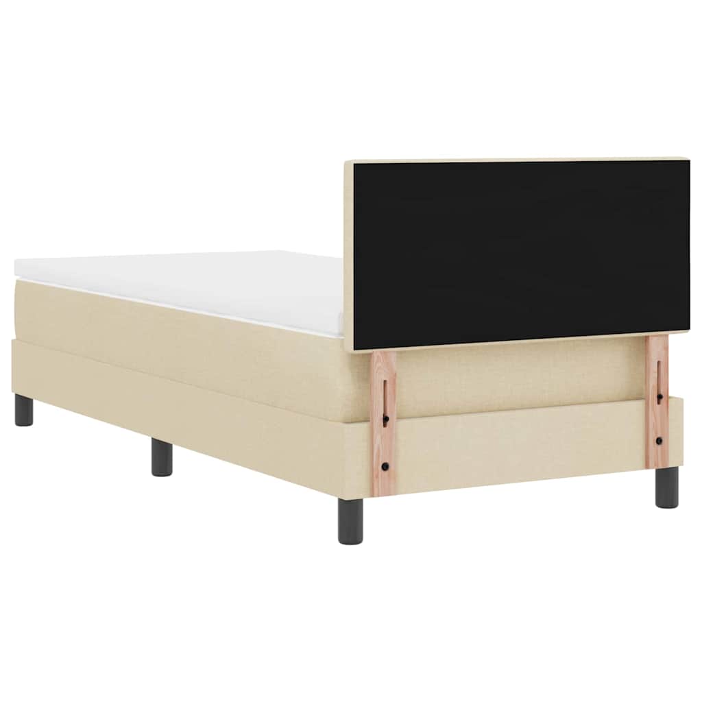 Krevet s opruga kutije s uzglavljem Krema 90 x 200 cm tkanina