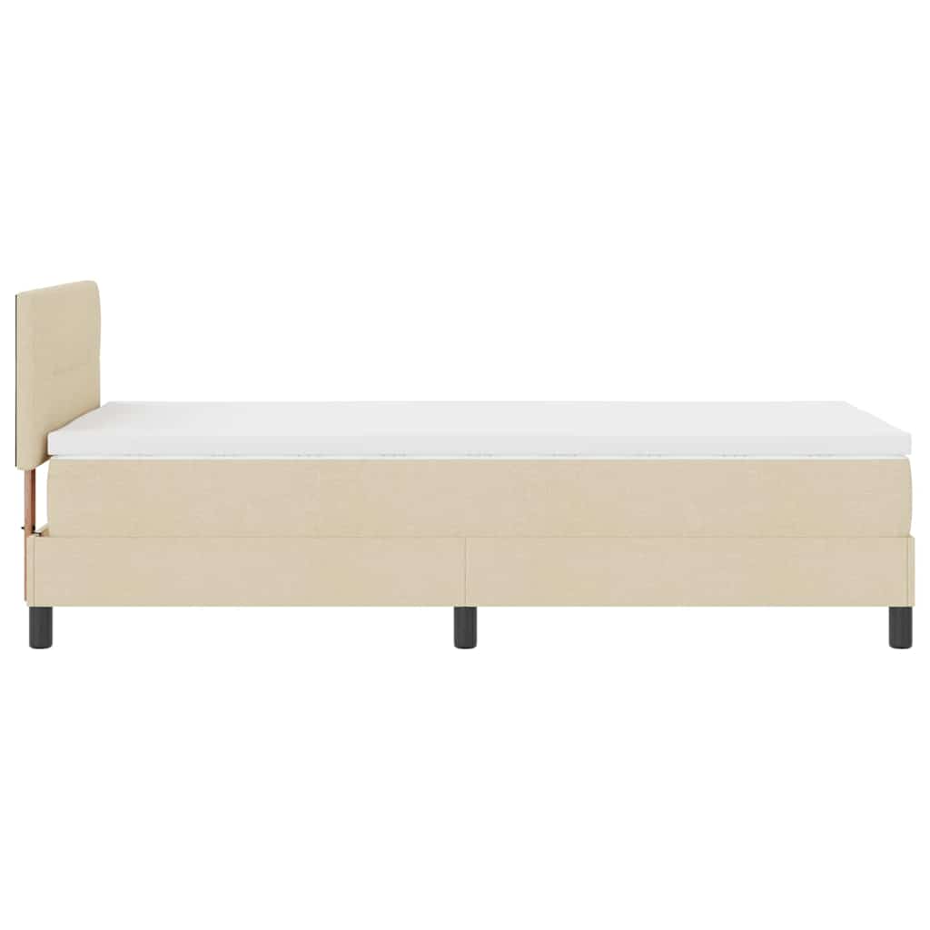 Krevet s opruga kutije s uzglavljem Krema 90 x 200 cm tkanina