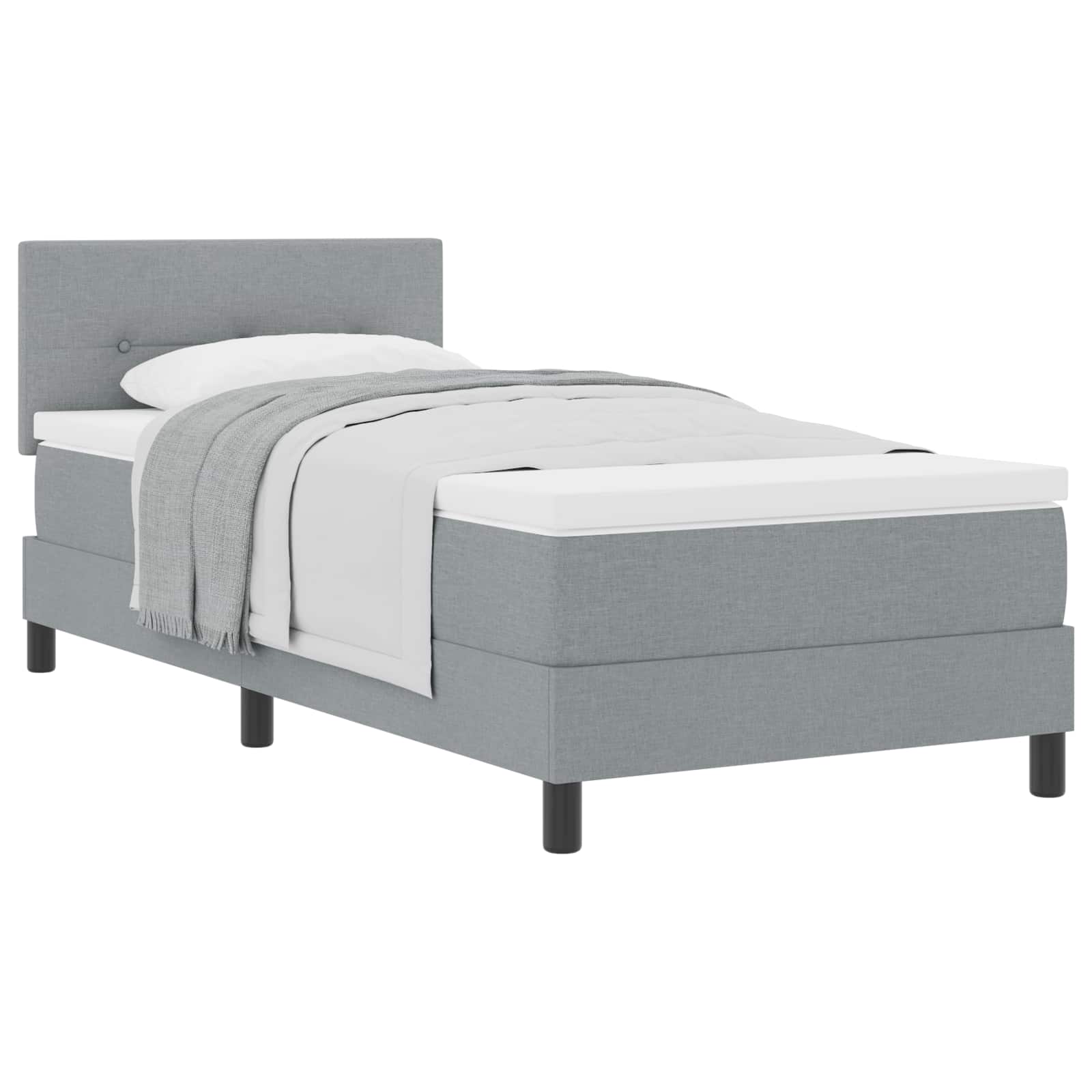 Krevet s opruga kutije Svijetlo siva 100 x 200 cm tkanina