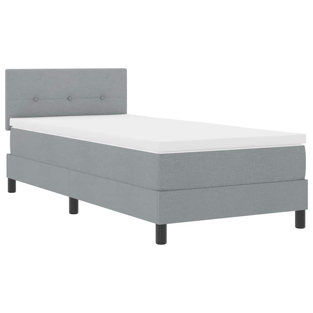 Krevet s opruga kutije Svijetlo siva 100 x 200 cm tkanina