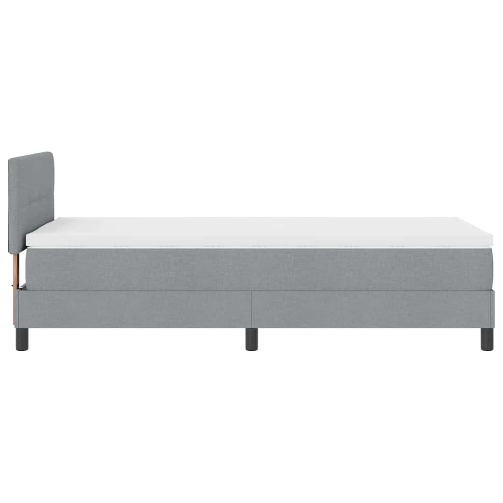 Krevet s opruga kutije Svijetlo siva 100 x 200 cm tkanina
