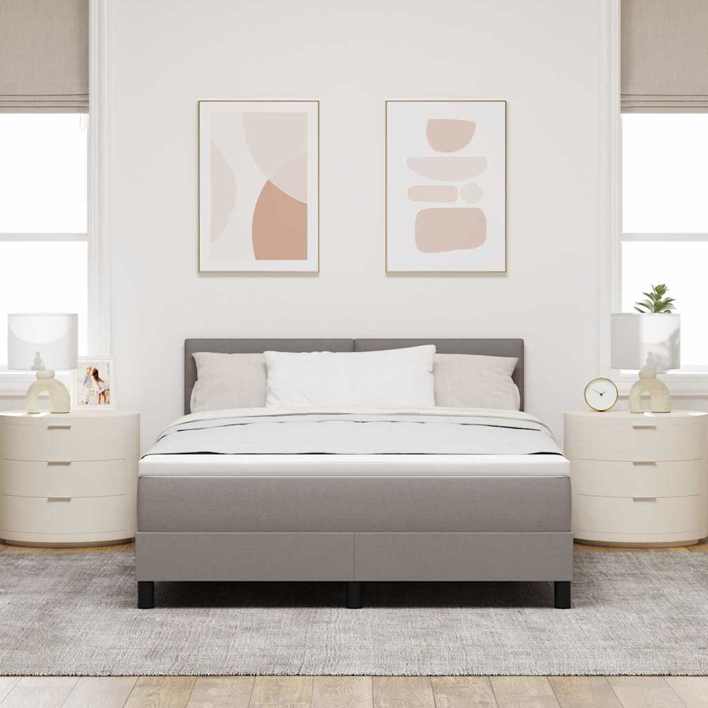 Krevet s opruga kutije Sivo-smeđa 140 x 190 cm tkanina