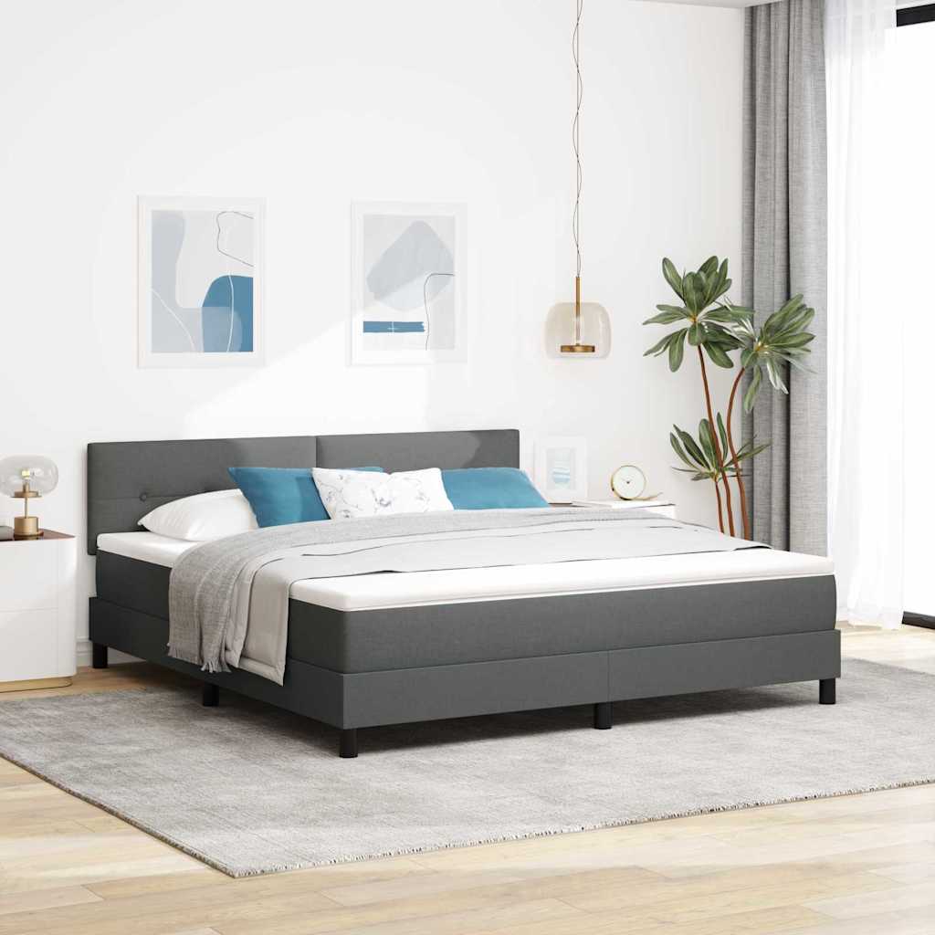 Krevet s opruga kutije Tamno siva 180 x 200 cm tkanina