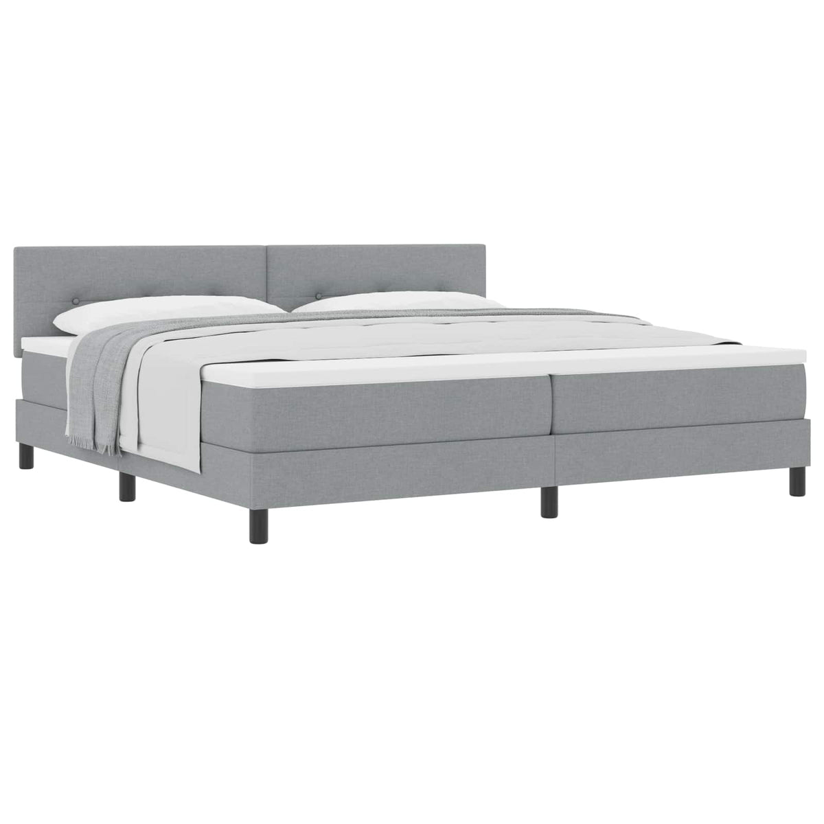 Krevet s opruga kutije Svijetlo siva 200 x 200 cm tkanina