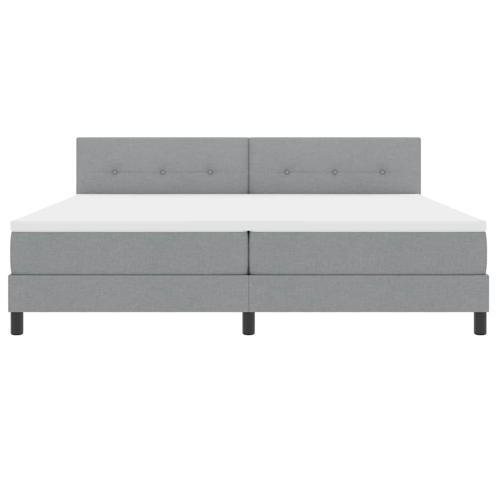 Krevet s opruga kutije Svijetlo siva 200 x 200 cm tkanina