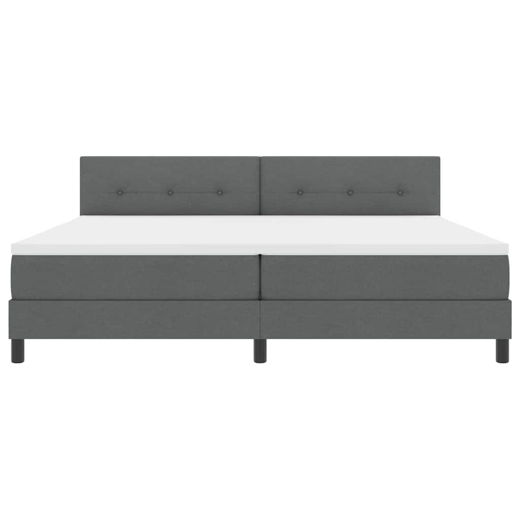 Krevet s opruga kutije Tamno siva 200 x 200 cm tkanina