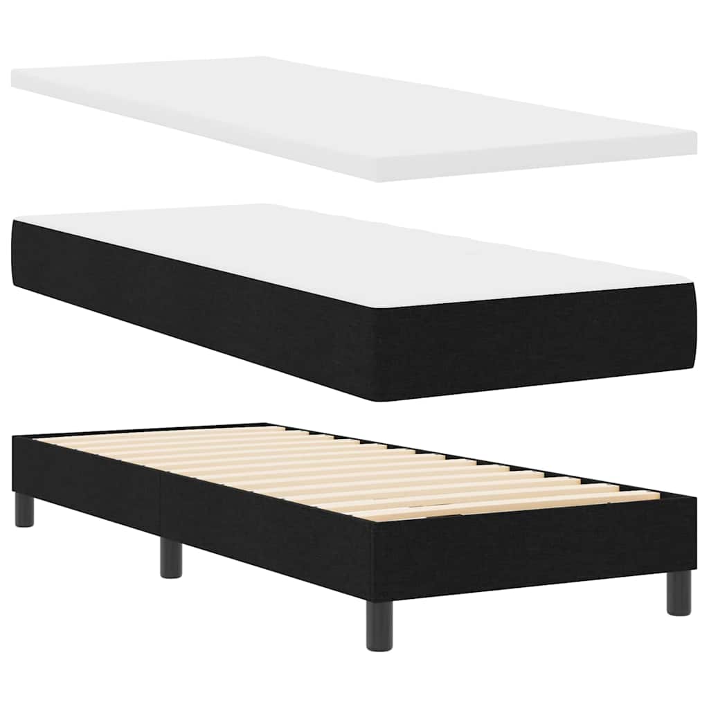 Krevet s opruga kutije s uzglavljem Crna 80 x 200 cm tkanina