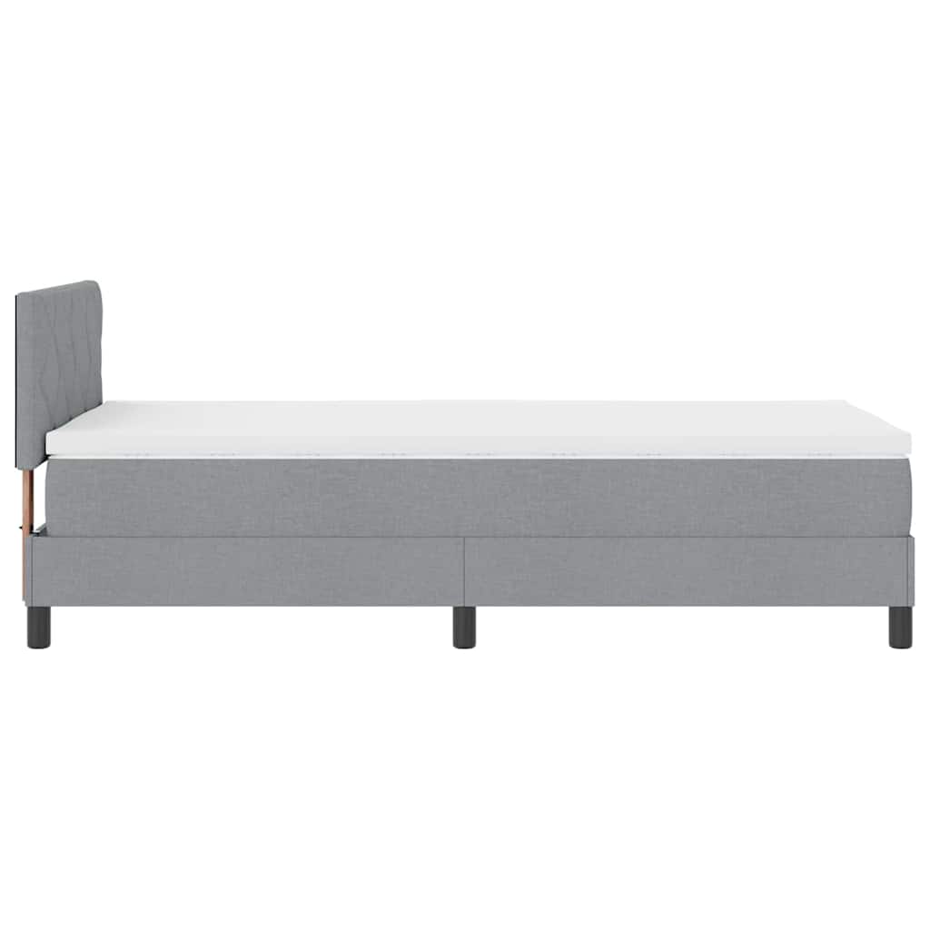 Krevet s opruga kutije Svijetlo siva 90 x 190 cm tkanina