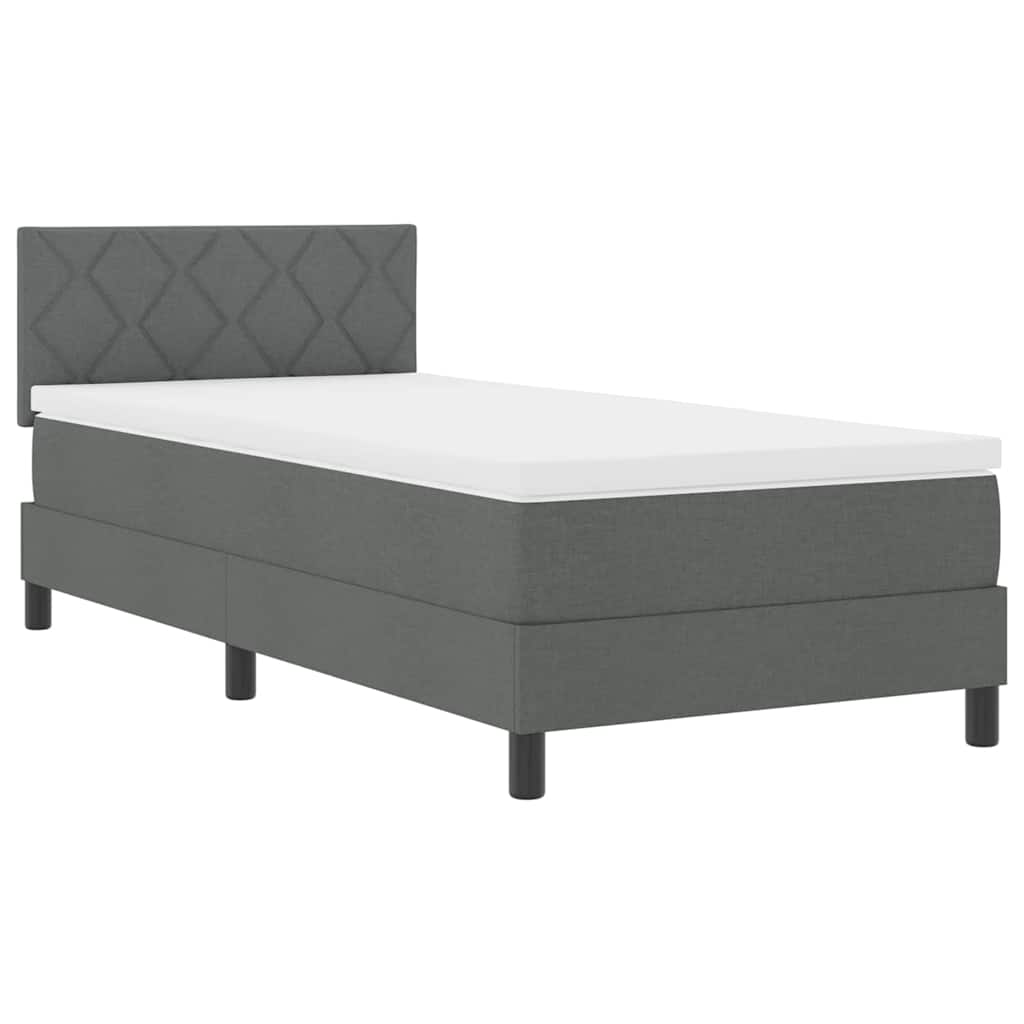 Krevet s opruga kutije Tamno siva 90 x 190 cm tkanina
