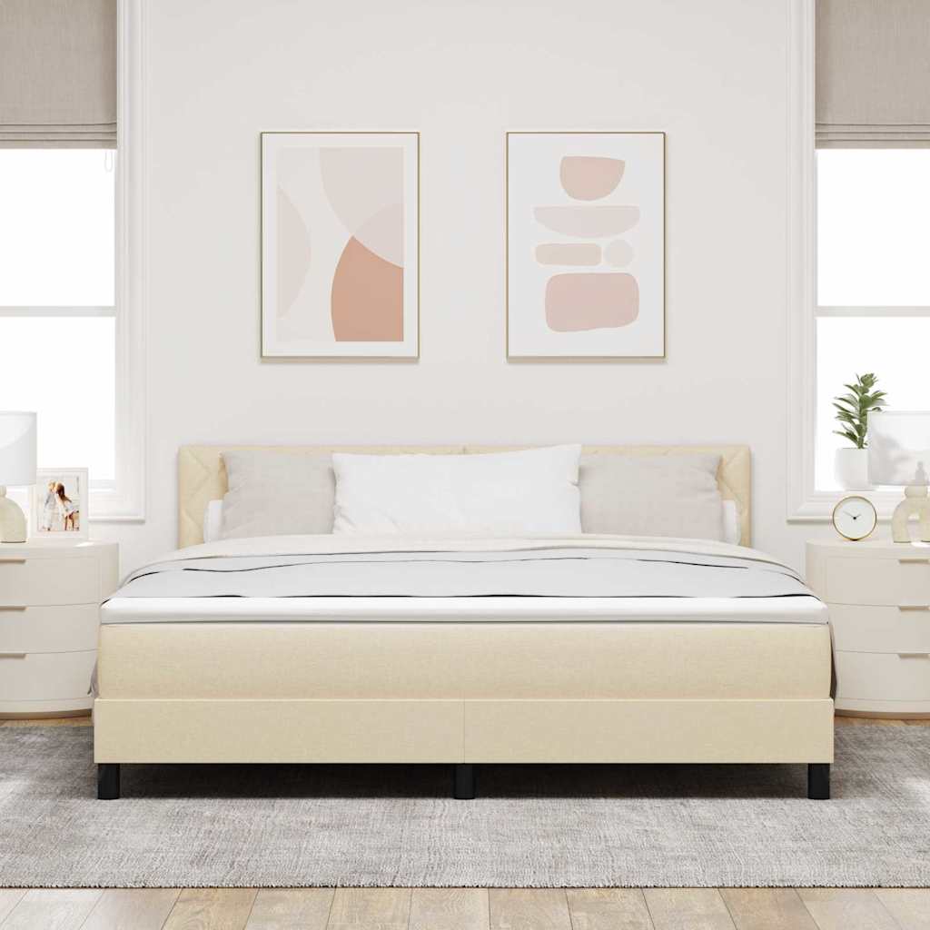 Krevet s opruga kutije s jastukom Krema 180 x 200 cm tkanina