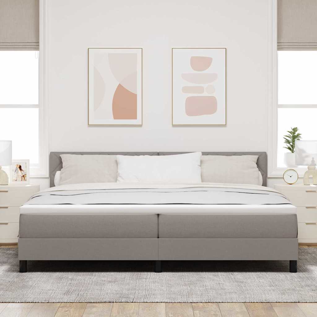 Krevet s opruga kutije Sivo-smeđa 200 x 200 cm tkanina