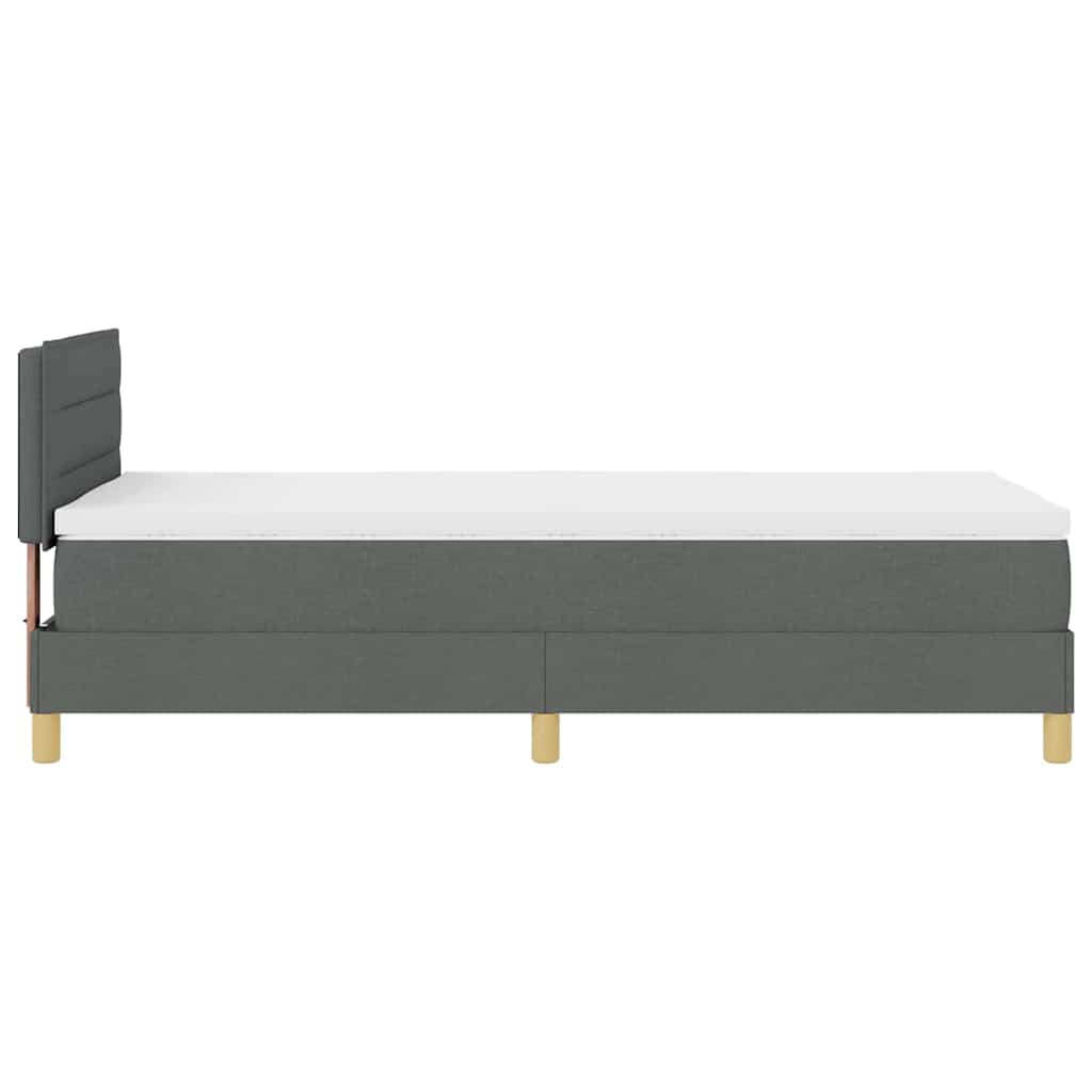 Krevet s opruga kutije Tamno siva 80 x 200 cm tkanina